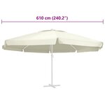 vidaXL Tissu de remplacement pour parasol d'extérieur Sable 610 cm