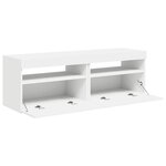 vidaXL Meubles TV avec lumières LED 2 Pièces Blanc 60x35x40 cm