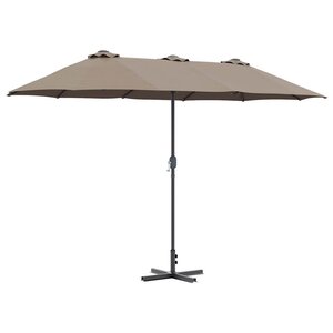 vidaXL Parasol de jardin Taupe 370 x 197 x 239 cm