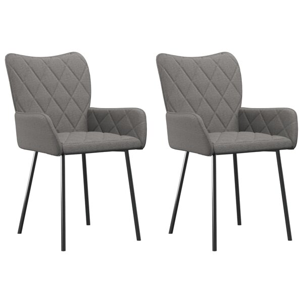 vidaXL Chaises à manger lot de 2 gris clair tissu