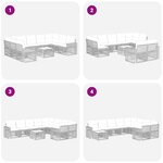 vidaXL Ensemble de canapé de jardin 10 Pièces Noir et blanc crème