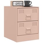vidaXL Table de chevet rose 34 5x39x44 cm acier
