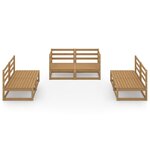 vidaXL Salon de jardin 6 Pièces marron miel bois de pin massif