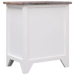 vidaXL Table de chevet Marron et blanc 38x28x45 cm Bois de Paulownia