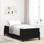 vidaXL Cadre de lit avec matelas Noir 80 x 200 cm tissu