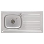 vidaXL Évier de camping Seul lavabo avec robinet Acier inoxydable