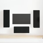 Ensemble de meubles TV vidaXL 4 pièces Chêne noir Bois d'ingénierie