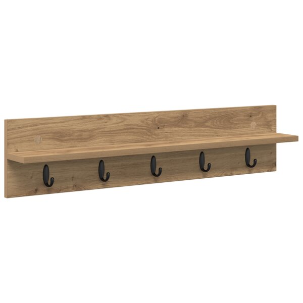vidaXL Porte-manteau mural chêne artisanal 80 x 10.5 x 18 cm