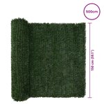 vidaXL Clôture Artificielle Vert foncé 1 5 x 5 m PVC et Acier