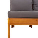 vidaXL Canapé de jardin sans accoudoirs coussins 2 places bois acacia