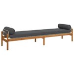 vidaXL Banc de jardin avec coussin gris résine tressée acacia