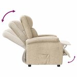 vidaXL Fauteuil inclinable Crème Tissu
