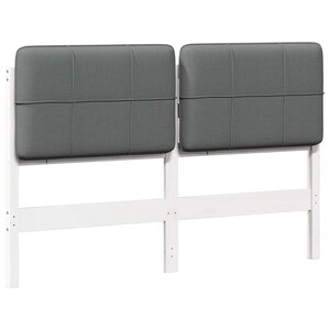 vidaXL Tête de lit capitonnée Blanc et gris clair 135 cm Pin massif
