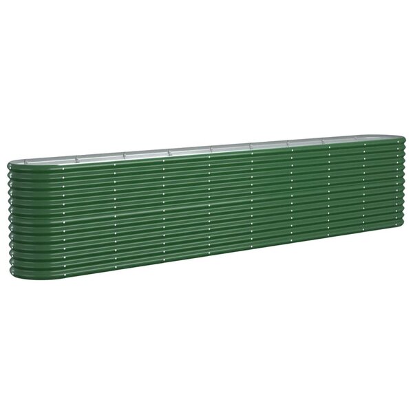 vidaXL Lit surélevé de jardin Acier enduit de poudre 332x40x68 cm Vert