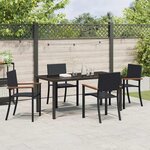 vidaXL Ensemble de salle à manger pour jardin 5 Pièces Noir Poly rotin
