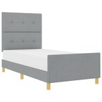 vidaXL Cadre de lit avec tête de lit Gris clair 90 x 190 cm tissu