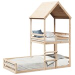 vidaXL Lit superposé avec toit 80x200 cm bois de pin massif