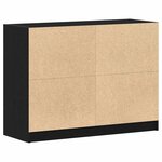 vidaXL Buffet Chêne noir 102 x 37 x 75 5 cm Bois d'ingénierie