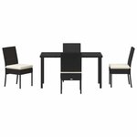 vidaXL Ensemble de salle à manger pour jardin 5 Pièces Noir Poly rotin
