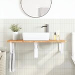 vidaXL Étagère de vasque murale acier et bois de chêne massif