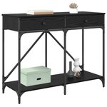 vidaXL Table console Chêne noir 100 x 39 x 78 5 cm Bois d'ingénierie