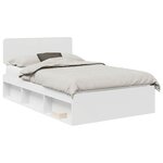 vidaXL Cadre de lit avec tête de lit Blanc 120 x 200 cm Pin massif