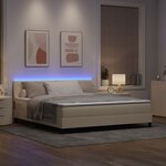 vidaXL Lit à ressorts avec matelas Crème 180 x 200 cm tissu