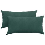 vidaXL Coussins de canapé 2 Pièces Vert foncé 80 x 40 cm