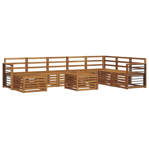 vidaXL Ensemble de canapé d'angle 9 Pièces Naturel Bois d'Acacia Massif