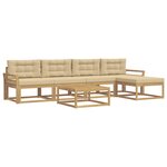 vidaXL Ensemble de canapés d'extérieur 6 Pièces Blanc et Beige