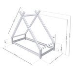 Lit tipi enfant TAHUKA 90 x 160 bleu marine