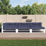 vidaXL Coussins palette lot de 7 tissu bleu marine