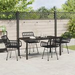 vidaXL Ensemble de Salle à Manger de Jardin 5 Pièces Noir Poly Rotin