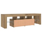 vidaXL Meuble TV avec lumières LED chêne artisanal bois d'ingénierie