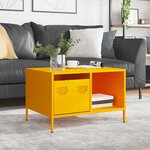 vidaXL Table basse jaune moutarde 68 5x50x43 5 cm acier laminé à froid