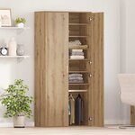vidaXL Haut de Mobilier avec étagère chêne artisanal 80 x 39 x 178 cm
