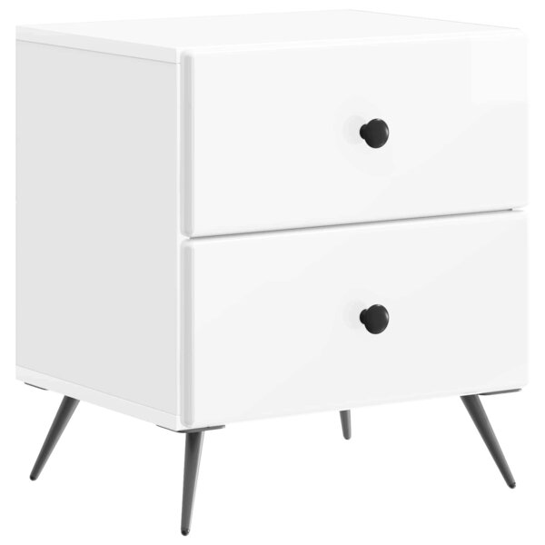 vidaXL Cabinet de chevet Blanc brillant 43 x 34 5 x 47 5 cm