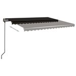 Vidaxl auvent rétractable automatique avec poteaux 4x3 m anthracite
