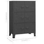 vidaXL Coffre de rangement industriel Anthracite 75x40x115 cm Métal