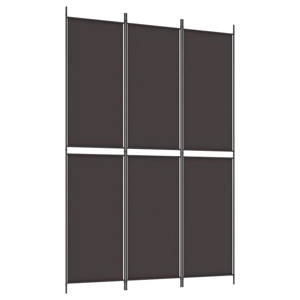 vidaXL Cloison de séparation 3 panneaux Marron 150x220 cm Tissu