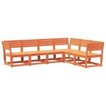 vidaXL Salon de jardin 6 Pièces cire marron bois de pin massif