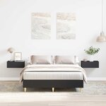 vidaXL Cadre de lit sans matelas noir 140x190 cm bois d'ingénierie