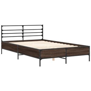 vidaXL Cadre de lit sans matelas chêne marron 135x190 cm