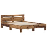 vidaXL Cadre de lit Bois ancien 160 x 200 cm Bois d'ingénierie