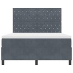 Lit Box Spring vidaXL avec Matelas & LED Gris Foncé 140x190 cm Velours