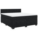 vidaXL Sommier à lattes de lit avec matelas Noir 180x200 cm Velours