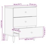 vidaXL Table de chevet 50x33x60 cm bois de manguier massif