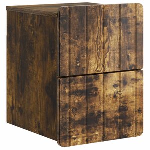 vidaXL Cabinet de chevet mural Chêne fumé 33 x 34 5 x 43 cm