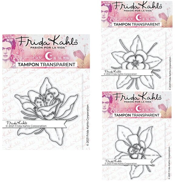 3 Tampons transparents - passion Fleurs exotiques - 9 5 x 6 5 cm