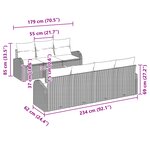 vidaXL Ensemble de 8 Canapés de Jardin avec Coussins Gris Poly Rattan Acacia